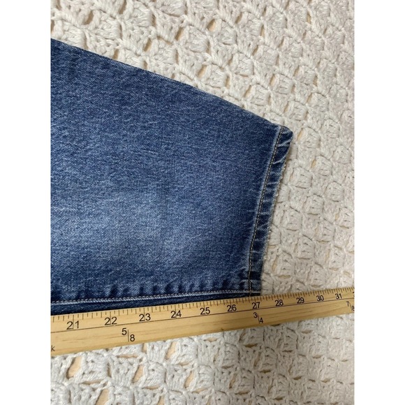 Liverpool Jean Size 12/31 Blue Denim High Rise Straight Leg Stretch Button Fly - Picture 6 of 12